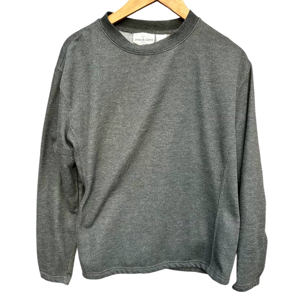 Jennifer Lauren Sweatshirt Solid Gray Long Sleeve Sz. Medium